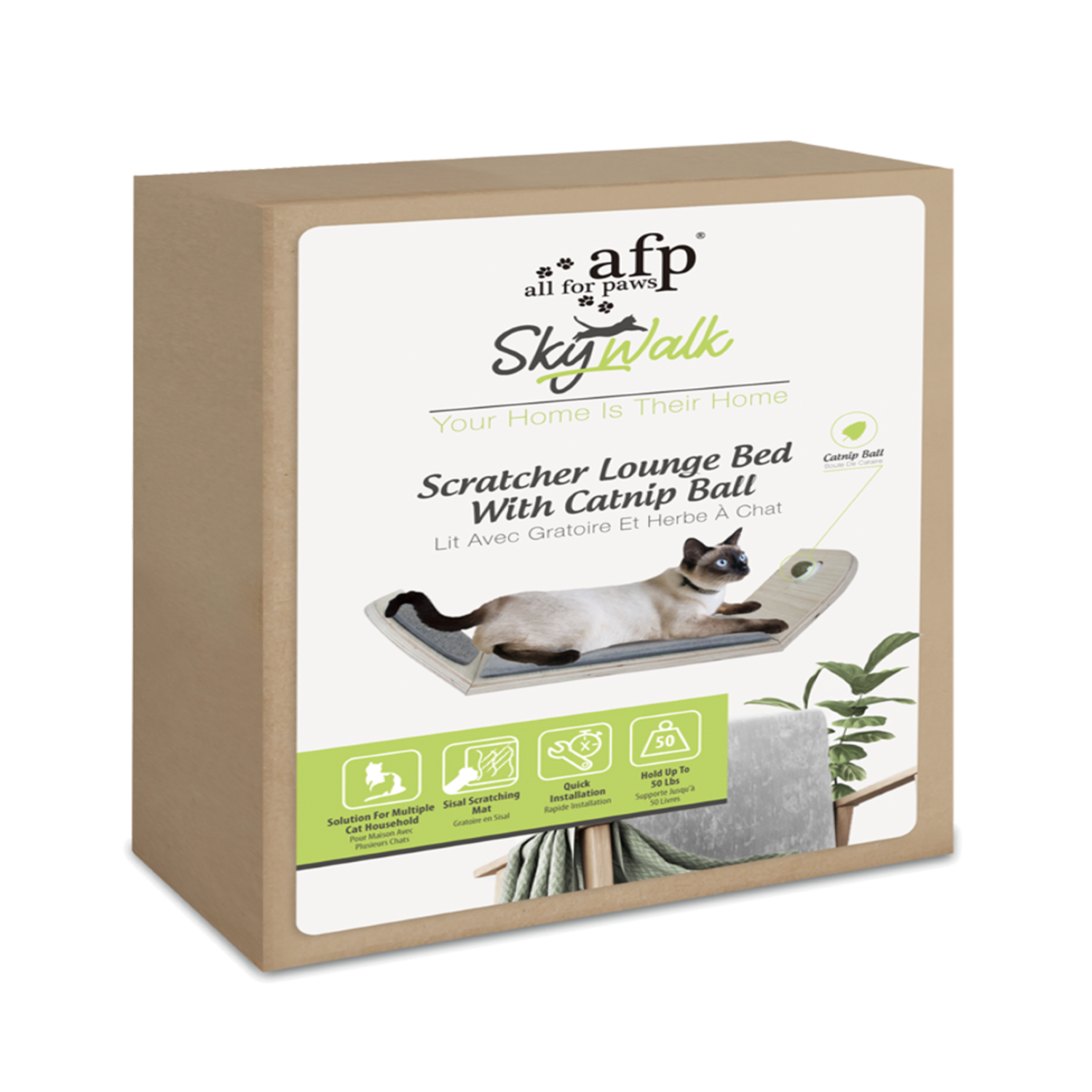 AFP | Katze | Skywalk - Scratcher Lounge Bed With Catnip Ball-PetsFinest