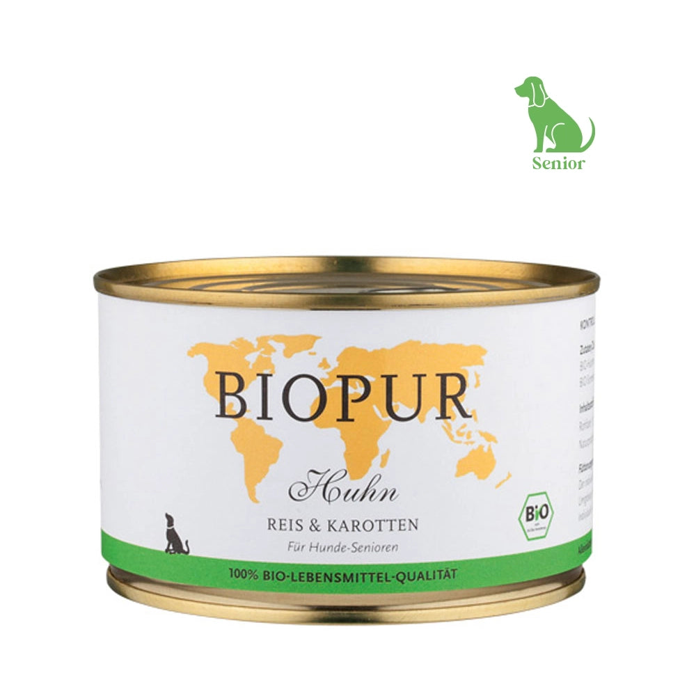Biopur Hund | Senioren | Huhn, Reis & Karotten 400 Gramm