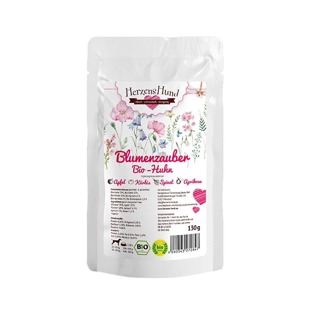 HerzensHund | Blumenzauber Bio-Huhn mit Bio-Apfel