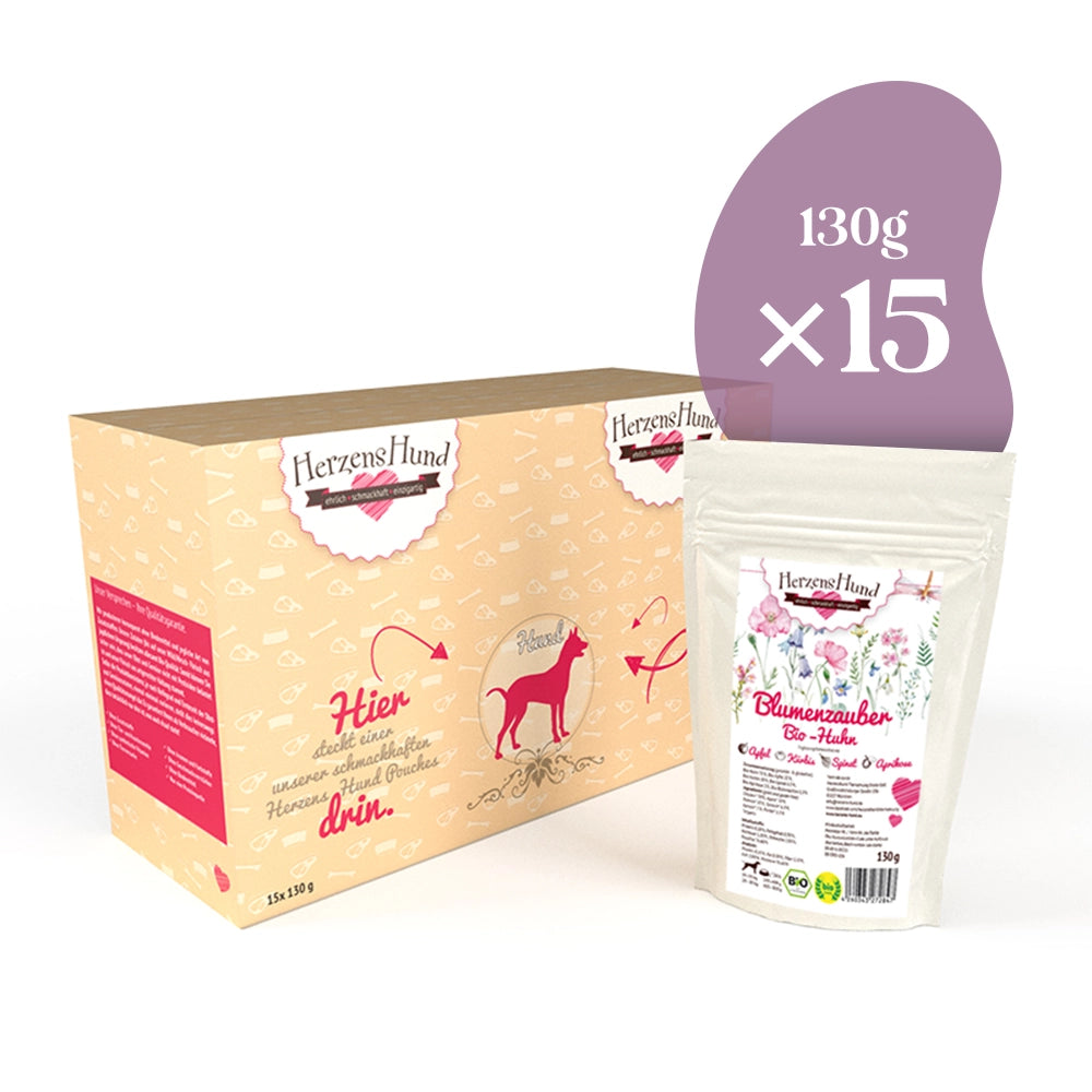 HerzensHund | Blumenzauber Bio-Huhn mit Bio-Apfel
