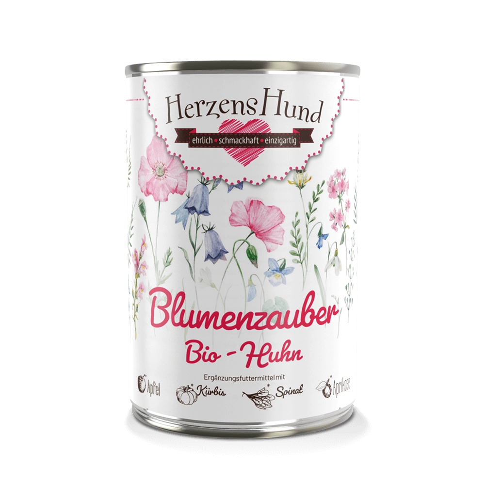 HerzensHund | Blumenzauber Bio-Huhn mit Bio-Apfel