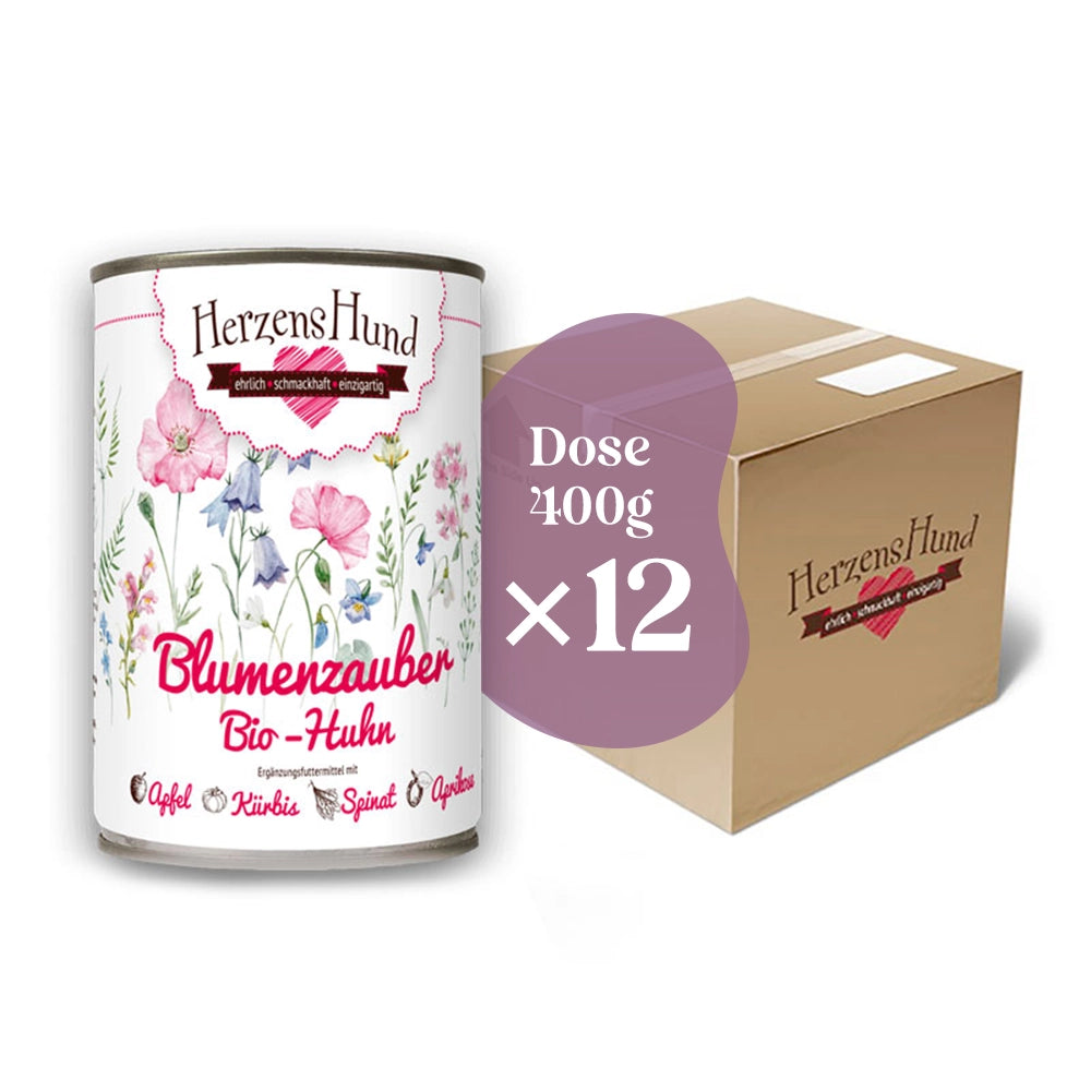 HerzensHund | Blumenzauber Bio-Huhn mit Bio-Apfel