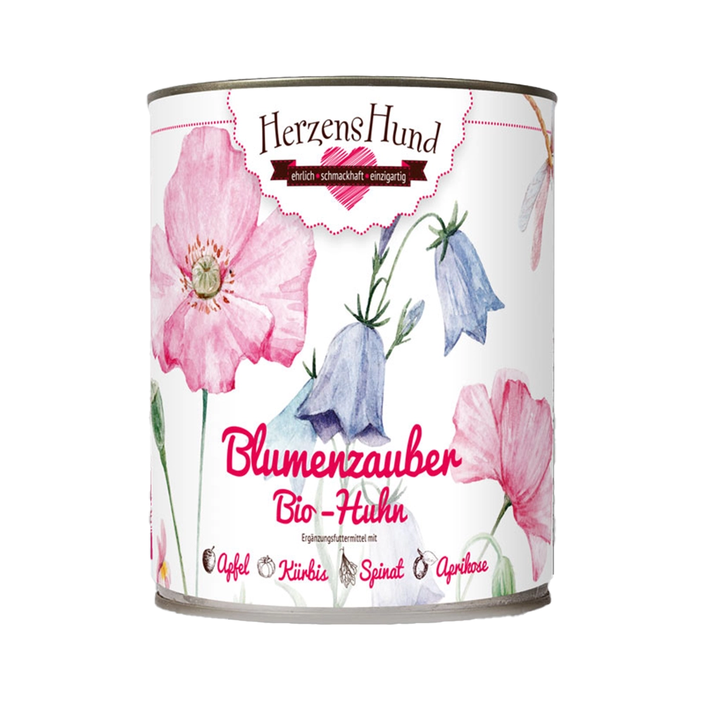 HerzensHund | Blumenzauber Bio-Huhn mit Bio-Apfel