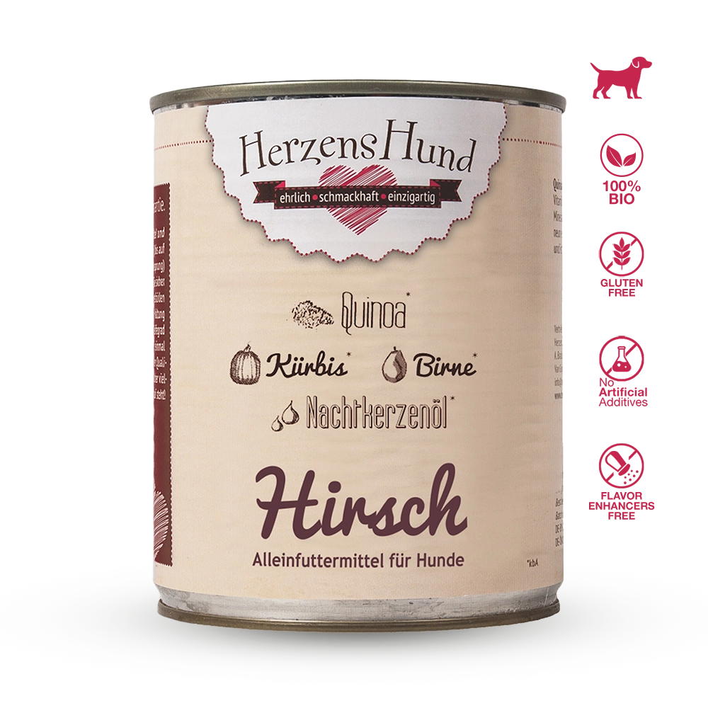 HerzensHund | Hirsch mit Bio-Gemüse