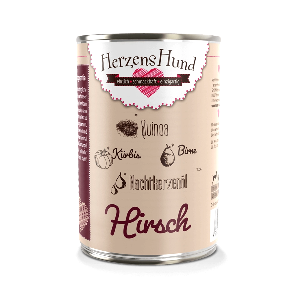 HerzensHund | Hirsch mit Bio-Gemüse