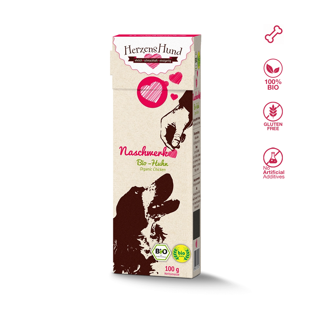 HerzensHund | Naschwerk HerzensHund Bio-Huhn 100% Leckerlies