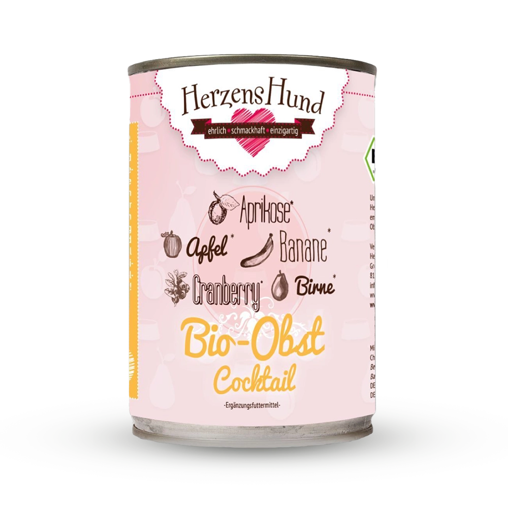 HerzensHund | Obstcocktail (Bio-Banane Bio-Birne Bio-Apfel Bio-Aprikose Bio-Cranberry)
