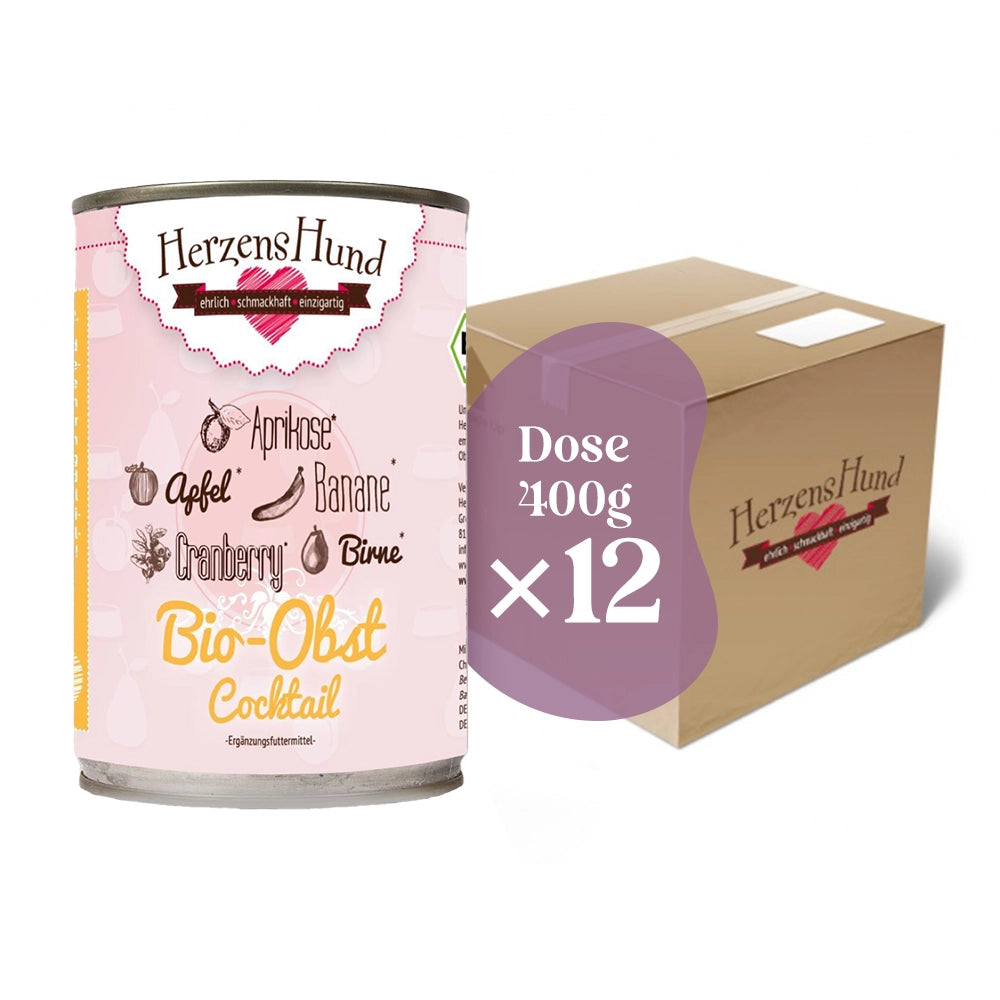 heart dog | Fruit cocktail (organic banana, organic pear, organic apple, organic apricot, organic cranberry)