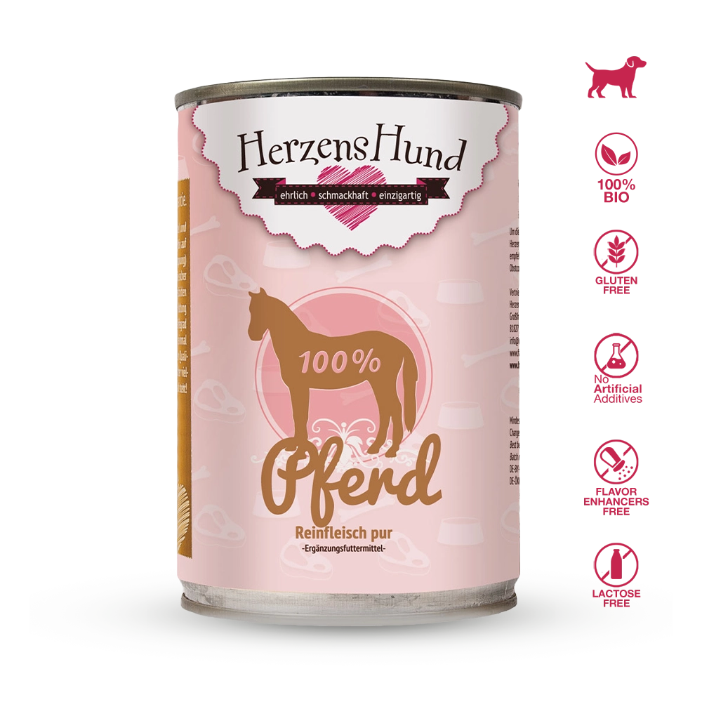 HerzensHund | Reinfleisch 100% Pferdefleisch (Muskelfleisch Herz Lunge)