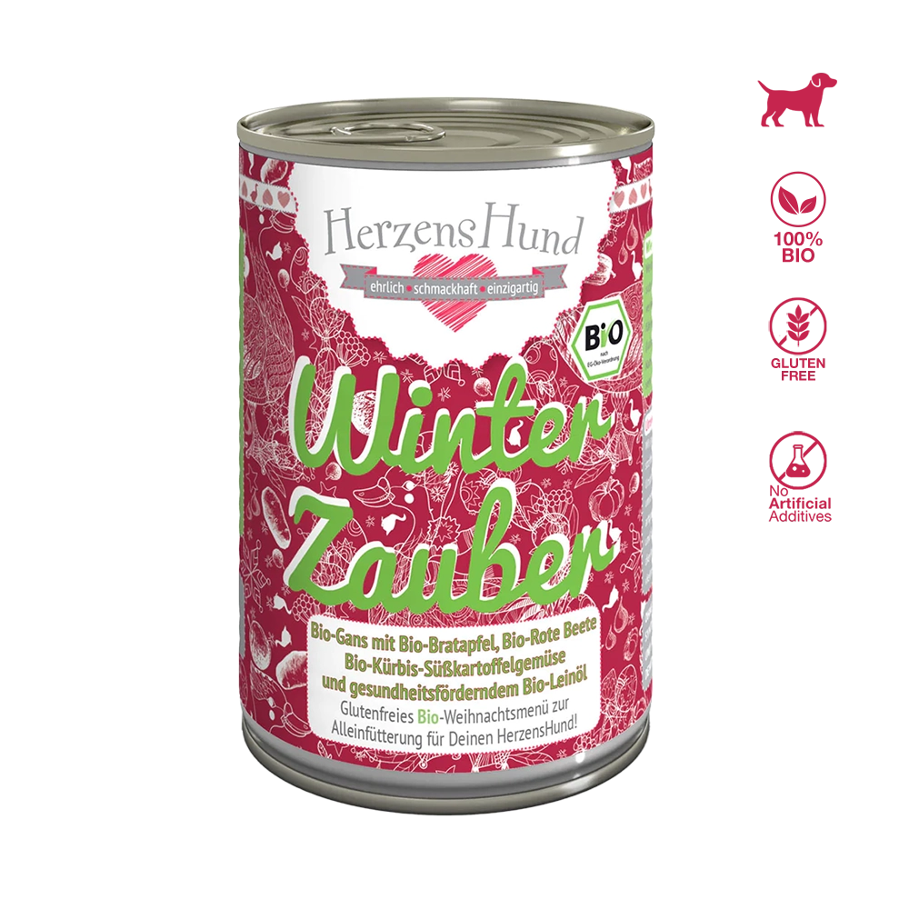 heart dog | winter magic | Organic goose with organic baked apple