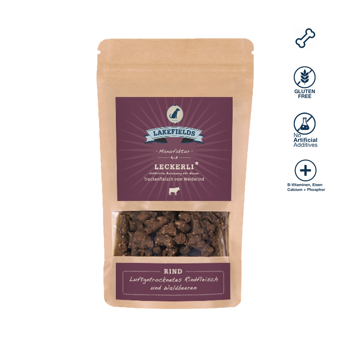 Lakefields | Leckerli Trockenfleisch Weiderind