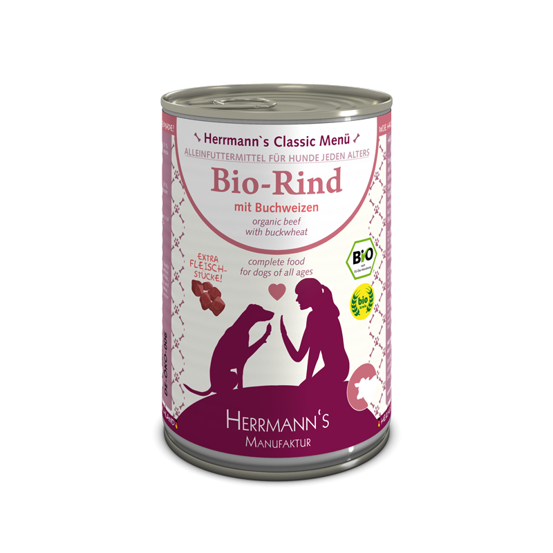 Herrmanns Bio-Rind mit Buchweizen | Dose-PetsFinest