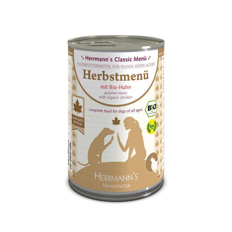 Herrmanns Herbst-Menü: Bio-Huhn mit Nudeln | Dose-PetsFinest