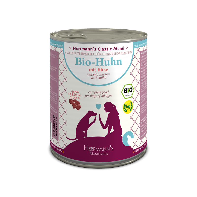 Herrmanns Bio-Huhn mit Hirse | Dose-PetsFinest