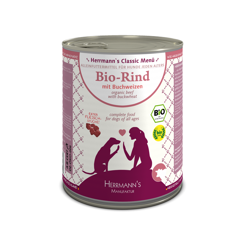 Herrmanns Bio-Rind mit Buchweizen | Dose-PetsFinest