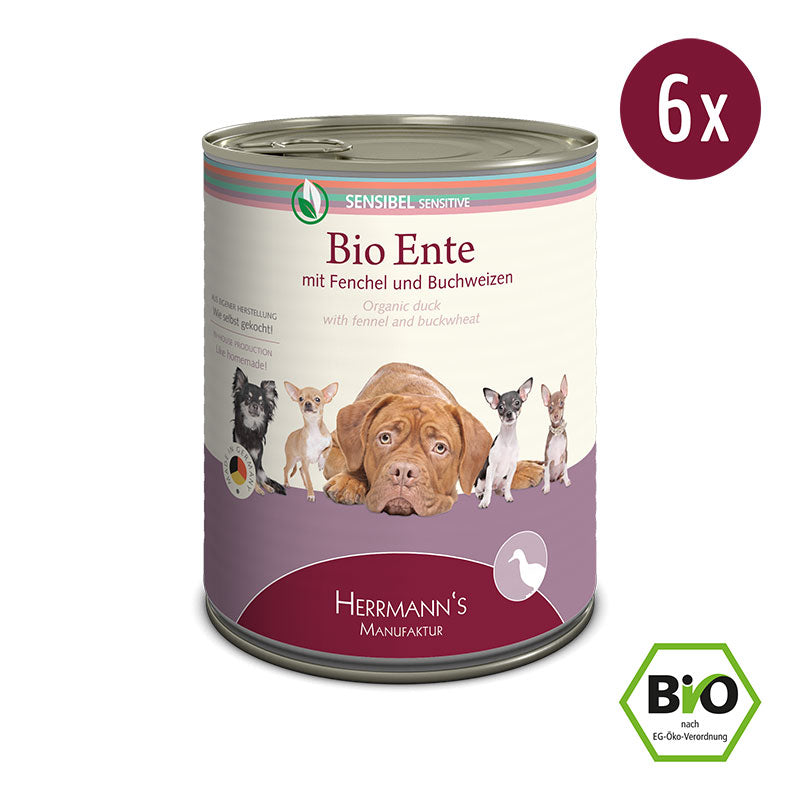 Herrmanns Sensibel Bio-Ente | Fenchel Apfel und Buchweizen | Pack-PetsFinest