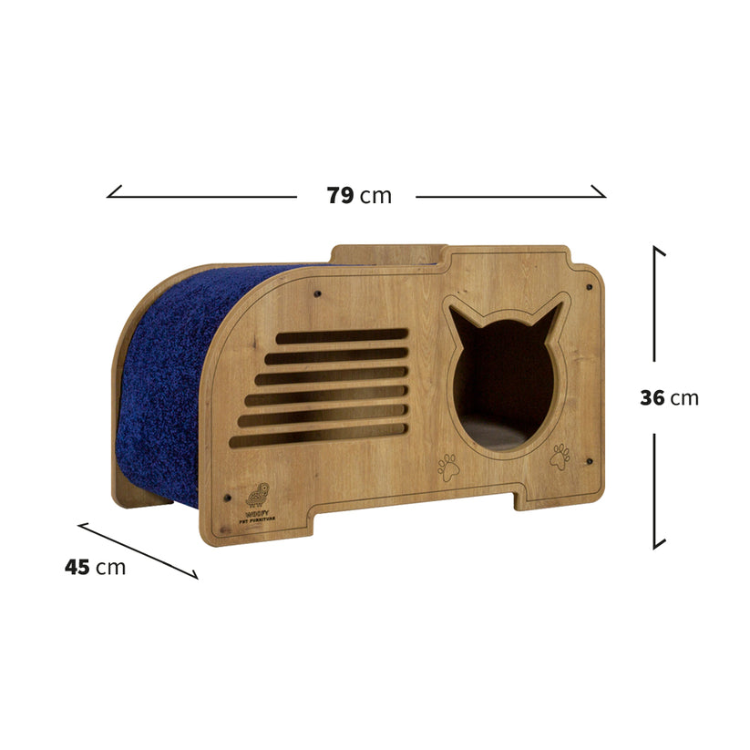 Woofy Pet | Catsy | Katzenhaus für große Katzen mit kratzfestem Teppich-PetsFinest