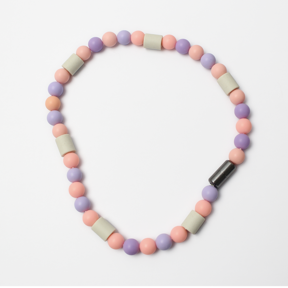 PetsFinest | EM-KeramikKette Zeckenkette rosa-lila-PetsFinest