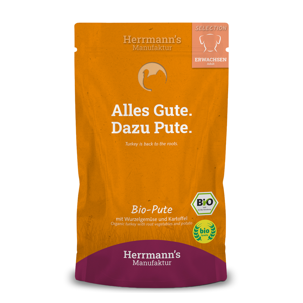 Herrmanns Erwachsen Bio-Pute | Rübe Kartoffeln und Fenchel | Pack-PetsFinest