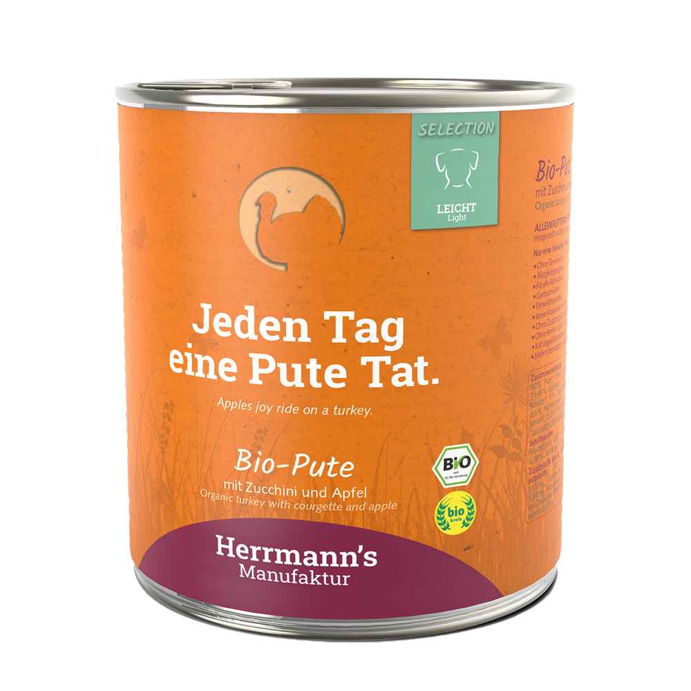 Herrmanns Leicht Bio-Pute | Apfel Zucchini | Dose-PetsFinest