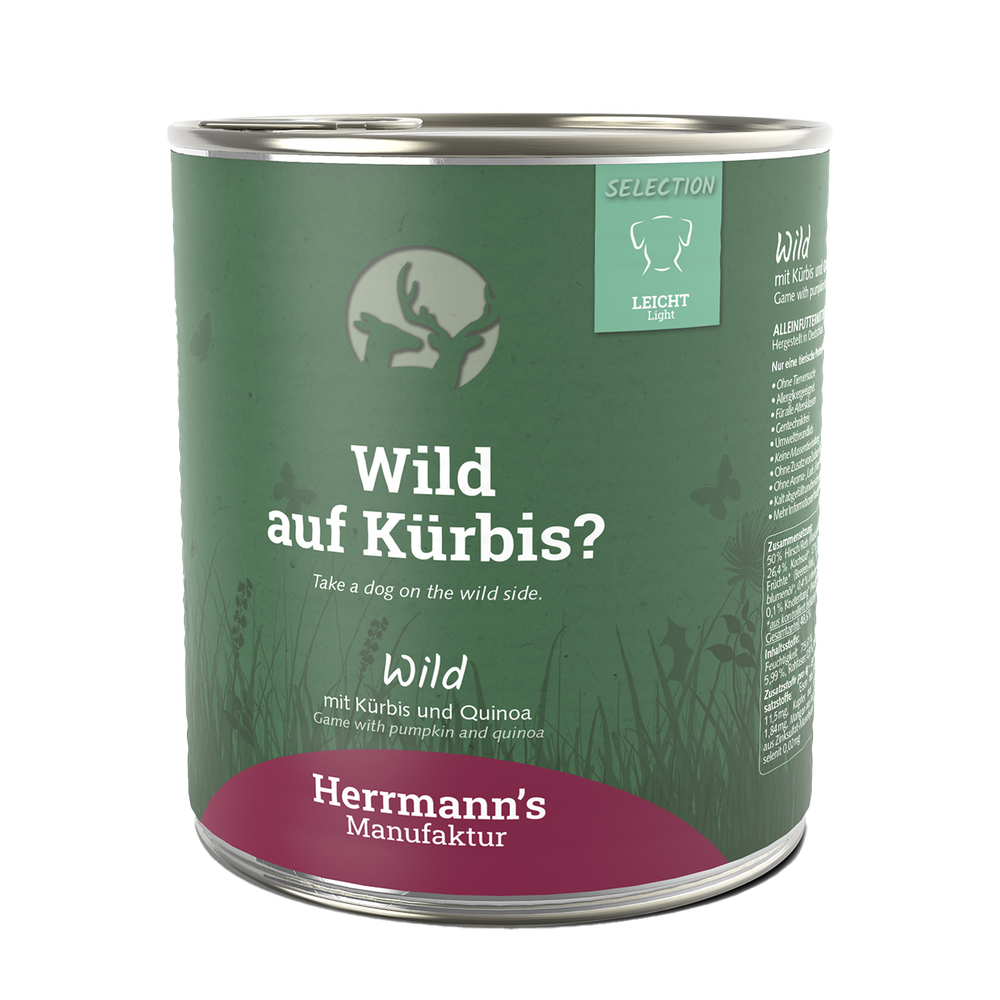 Herrmanns Leicht Wild | Kürbis Quinoa und Cranberry | Dose-PetsFinest