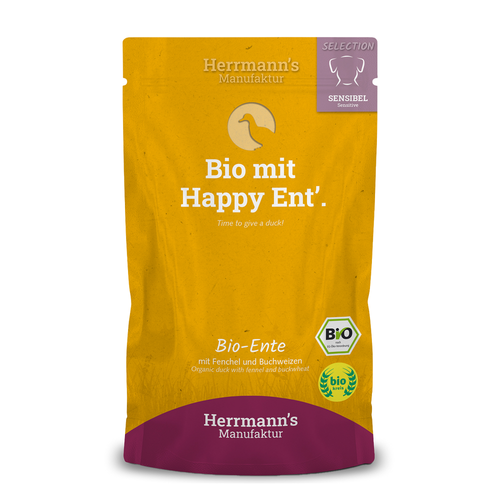 Herrmanns Sensibel Bio-Ente | Fenchel Apfel und Buchweizen | Pack-PetsFinest