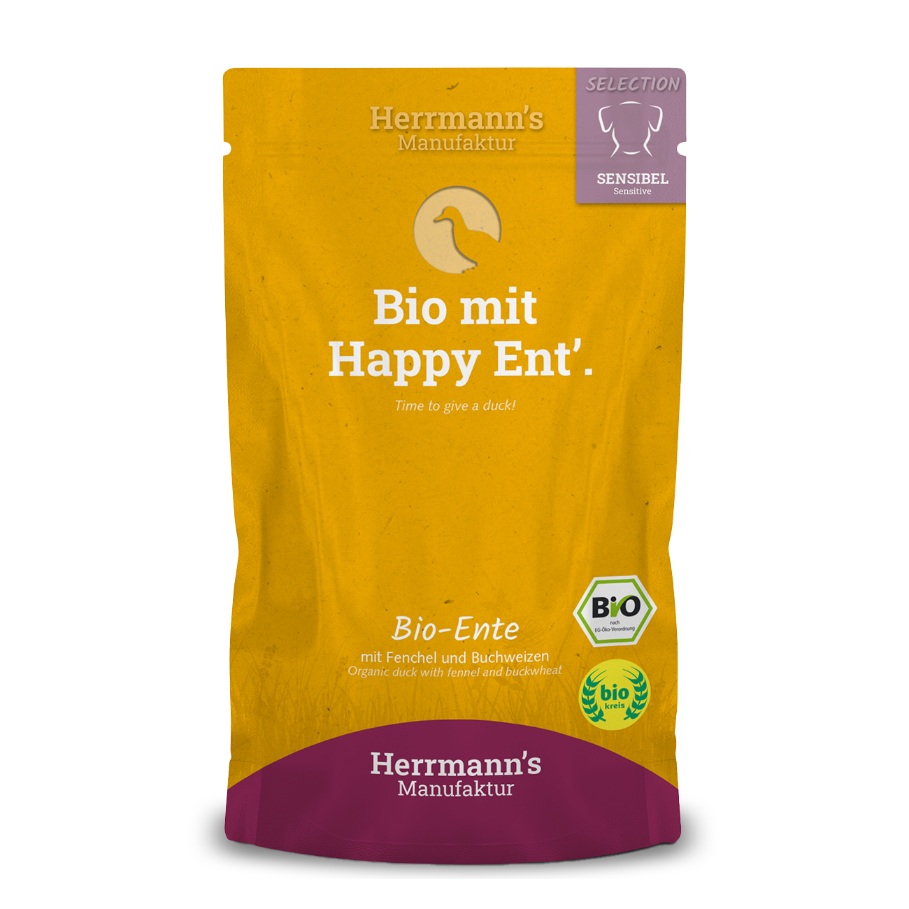 Herrmanns Sensibel Bio-Ente | Fenchel Apfel und Buchweizen | Pack-PetsFinest