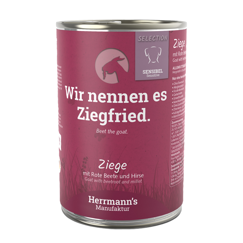 Herrmanns Sensibel Ziege | Rote Beete Apfel und Kürbis | Dose-PetsFinest