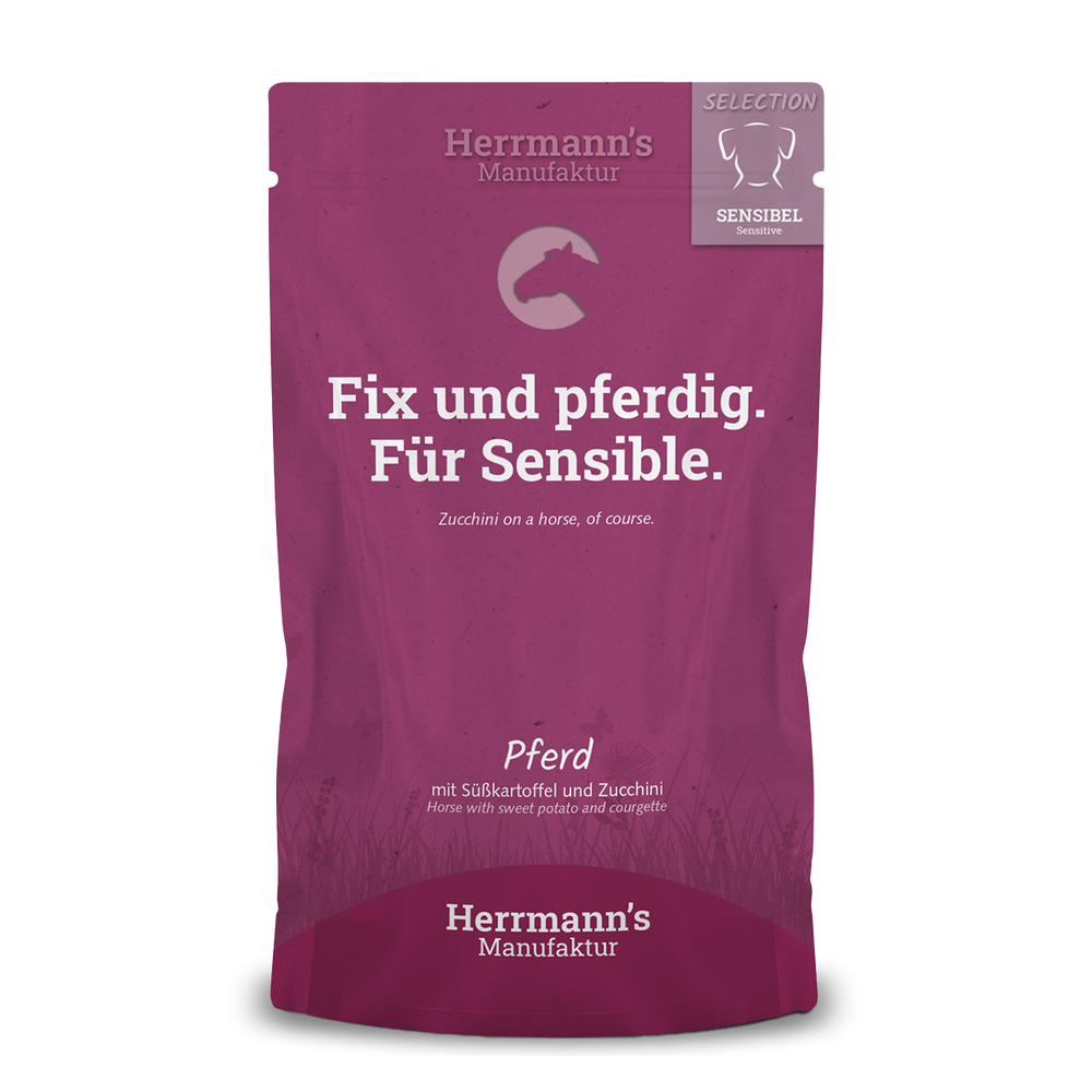 Herrmanns Sensibel Pferd | Süsskartoffel Zucchini und Leinöl | Pack-PetsFinest