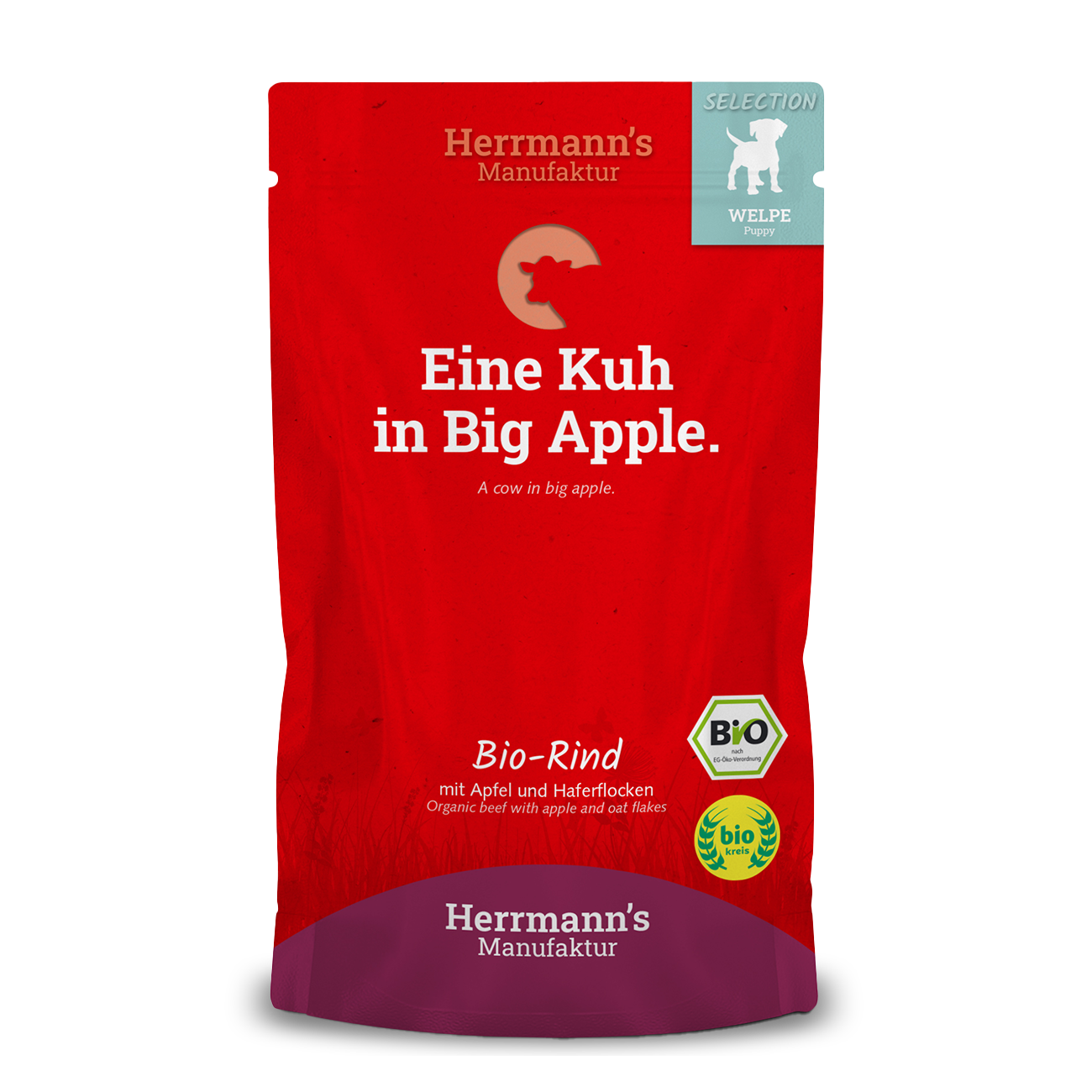 Herrmanns Welpe Bio-Rind | Apfel Karotte und Haferflocken | Pack-PetsFinest