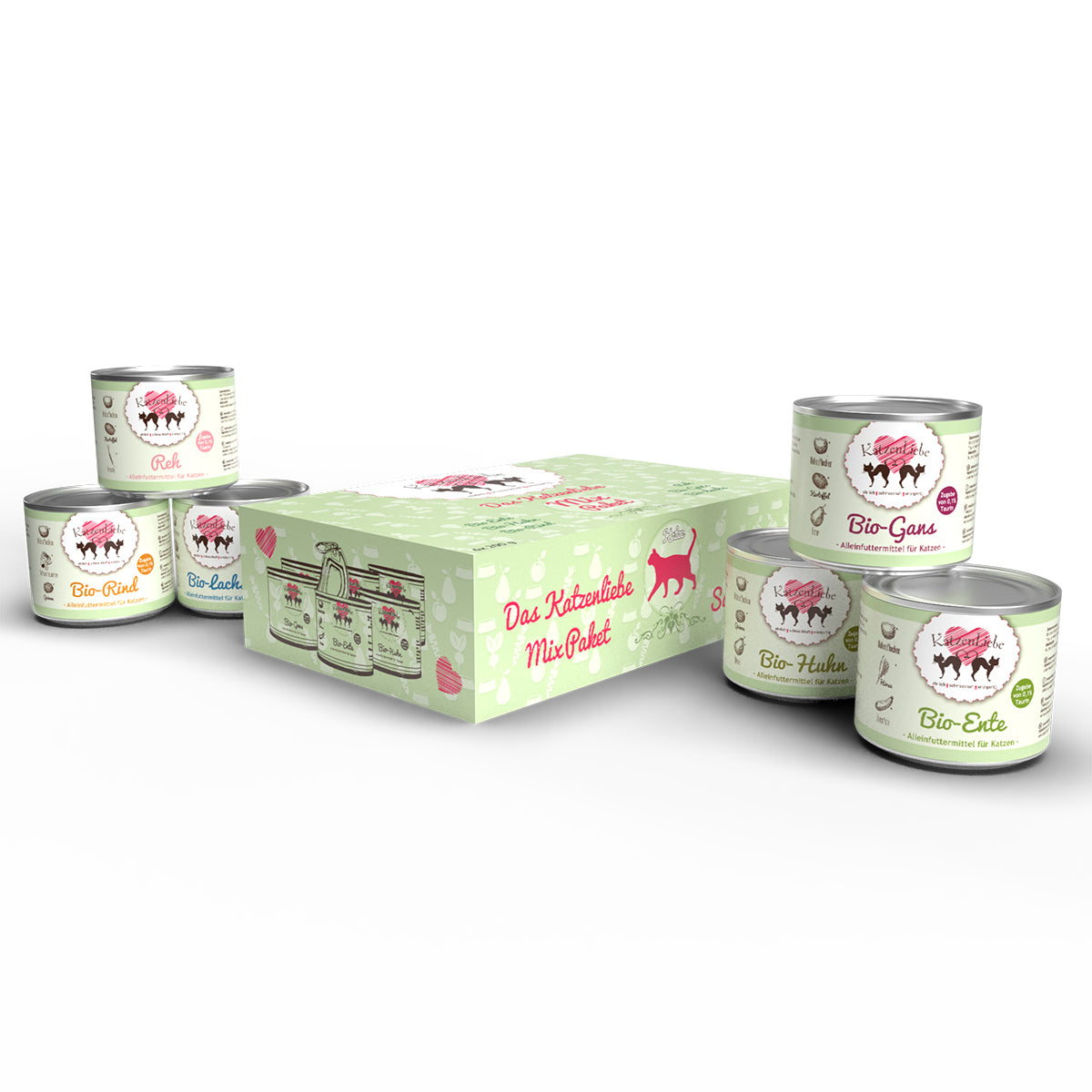 Katzenliebe | Mixpaket Katze (je Sorte aller 6 KatzenLiebe Menues) | Dose-PetsFinest