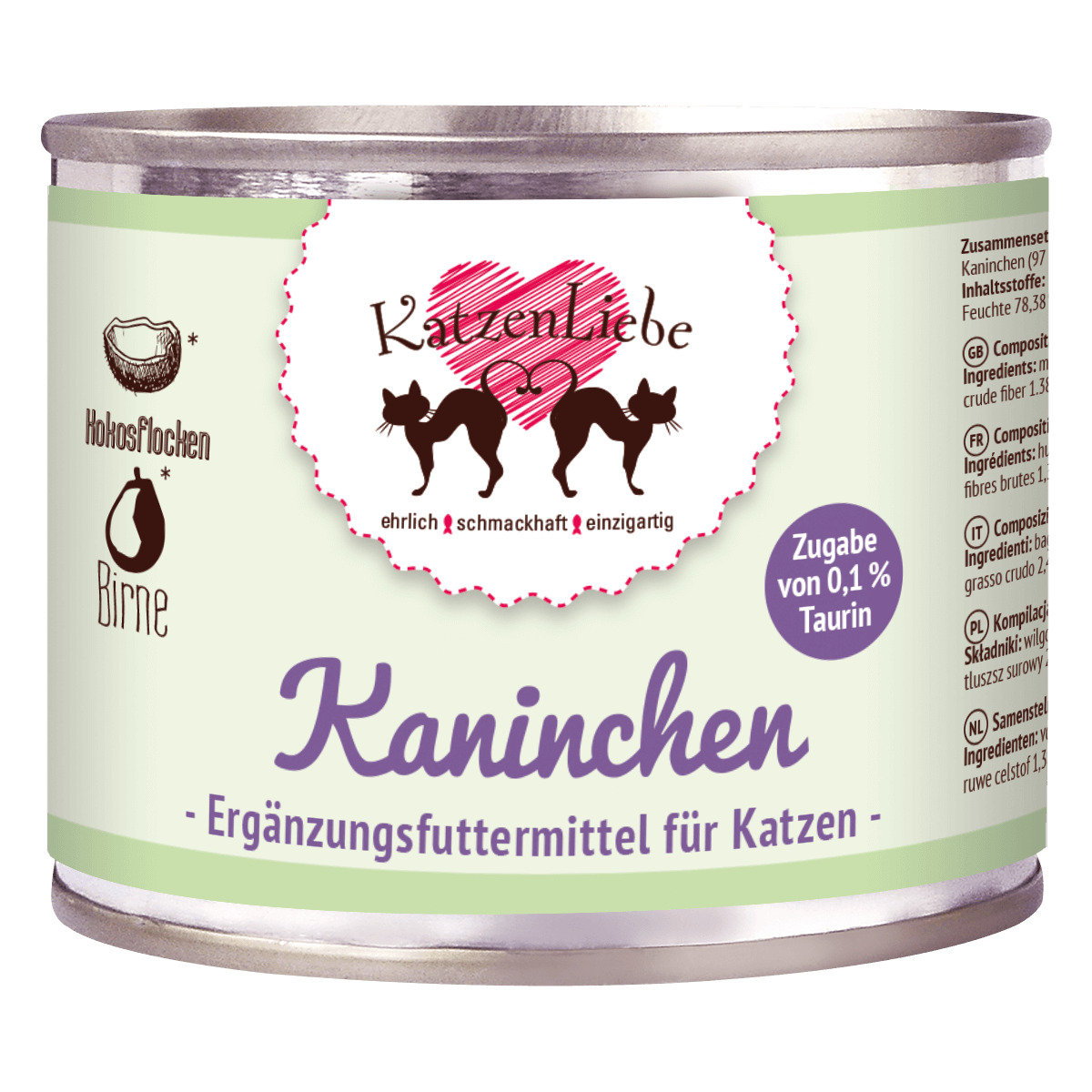 Katzenliebe | Kaninchen mit Bio-Birne, Bio-Kokosflocken-PetsFinest