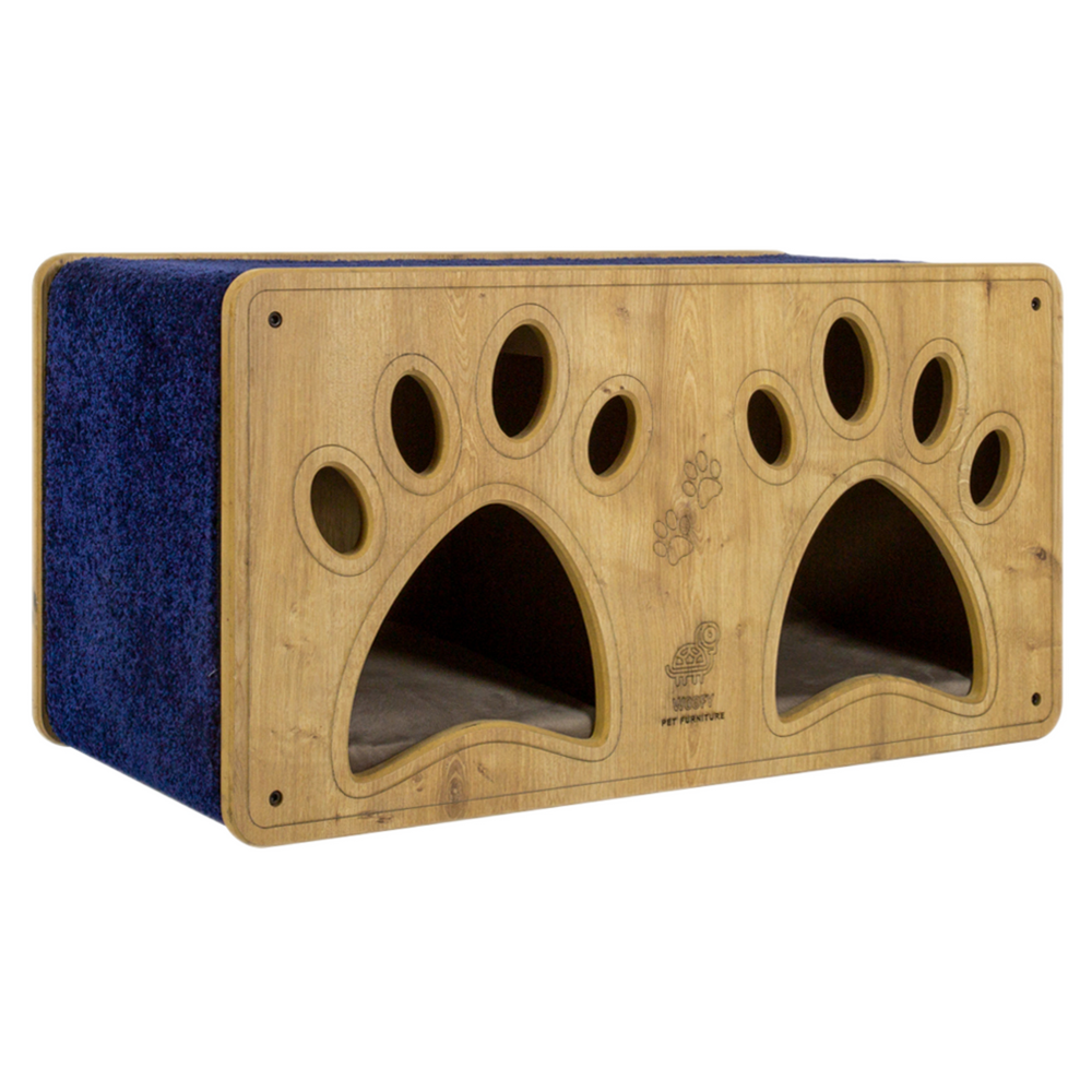 Woofy Pet | Catsy | Katzenhaus für zwei mit kratzfestem Teppich-PetsFinest