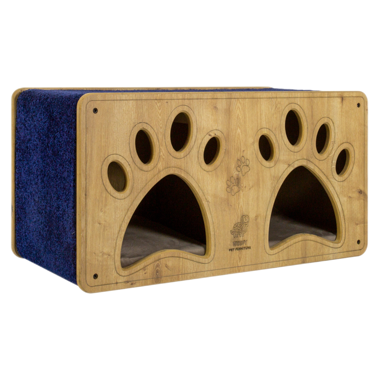 Woofy Pet | Catsy | Katzenhaus für zwei mit kratzfestem Teppich-PetsFinest