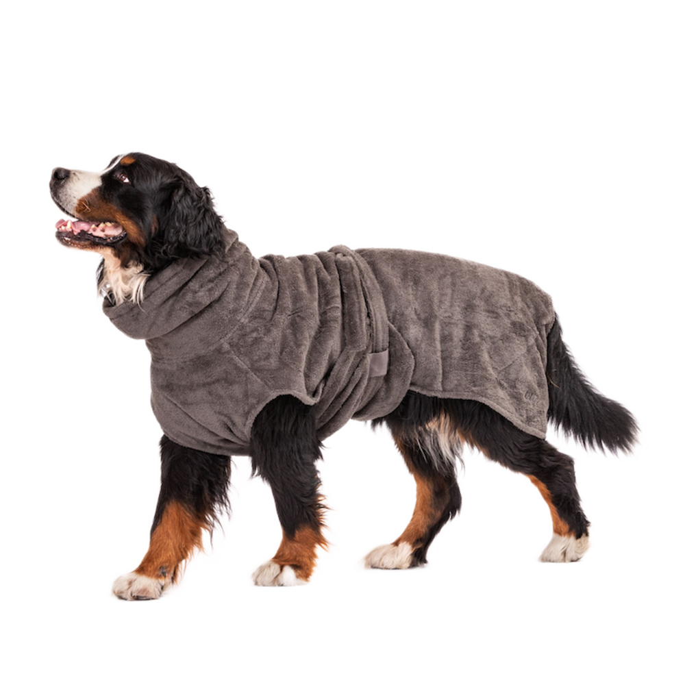 Lill's | Hundebademantel aus Bio-Baumwolle "Stone Grey"-PetsFinest