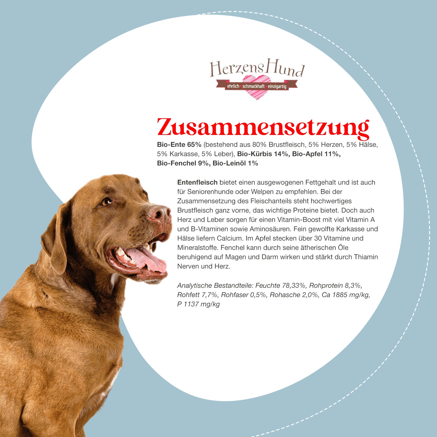 HerzensHund | Bio-Ente mit Bio-Gemüse-PetsFinest