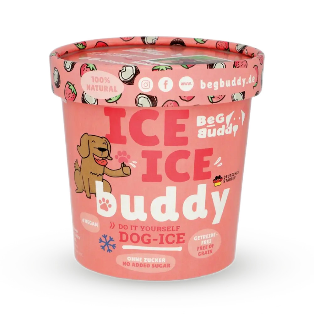 Beg Buddy | Dog Ice Cream Powder Strawberry Coconut 66g 
