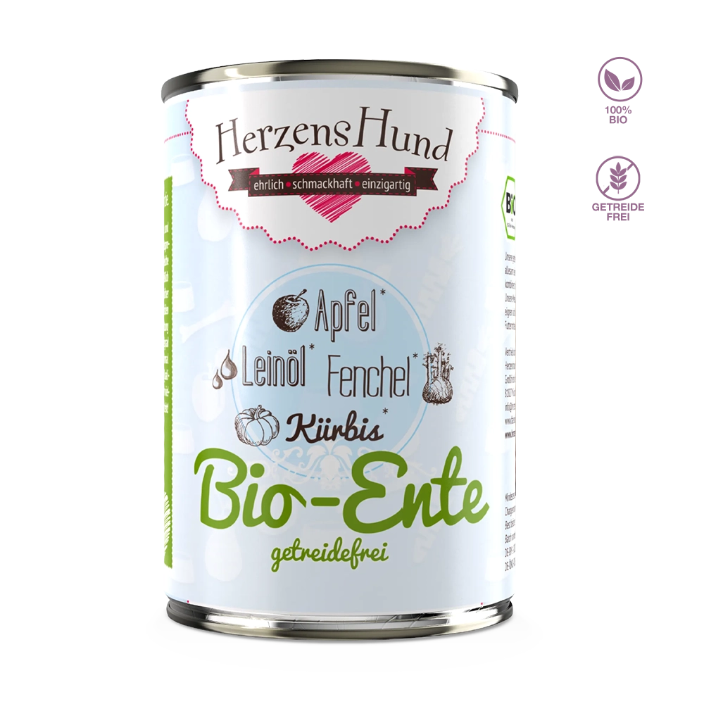 HerzensHund | Bio-Ente mit Bio-Gemüse-PetsFinest