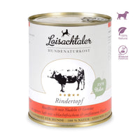 Der Loisachtaler Rindertopf von PetsFinest ist in der Dose erhältlich, 100 % natürlich, ohne künstliche Zusätze und Natur-Hundefutter.