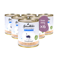 Der Loisachtaler - Straussentopf von PetsFinest ist im Sparpack zu 6 x 800 g Hundedosenfutter erhältlich.