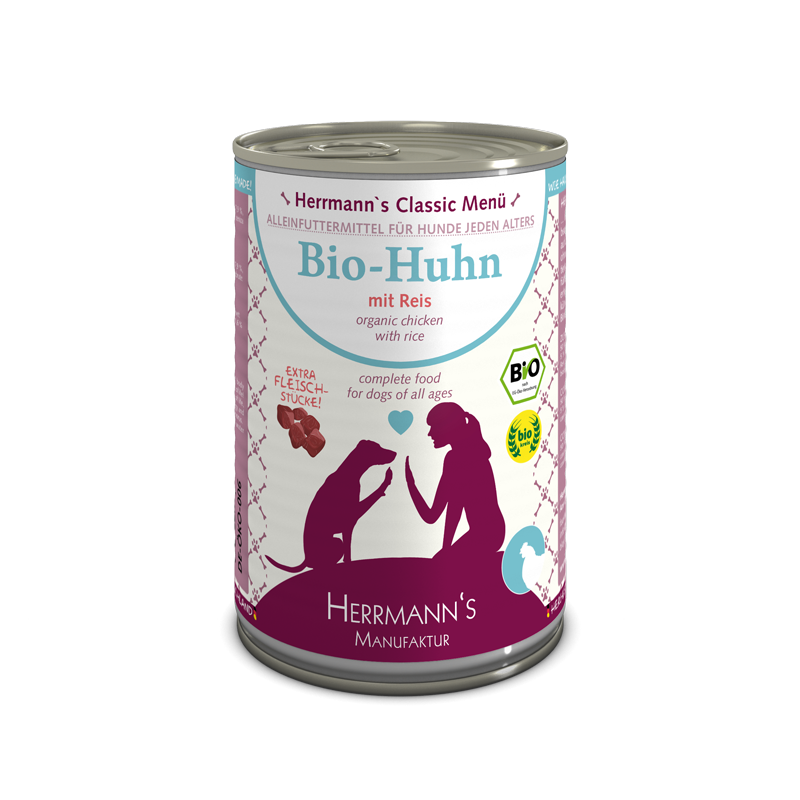 Herrmanns Bio-Huhn mit Reis | Dose-PetsFinest