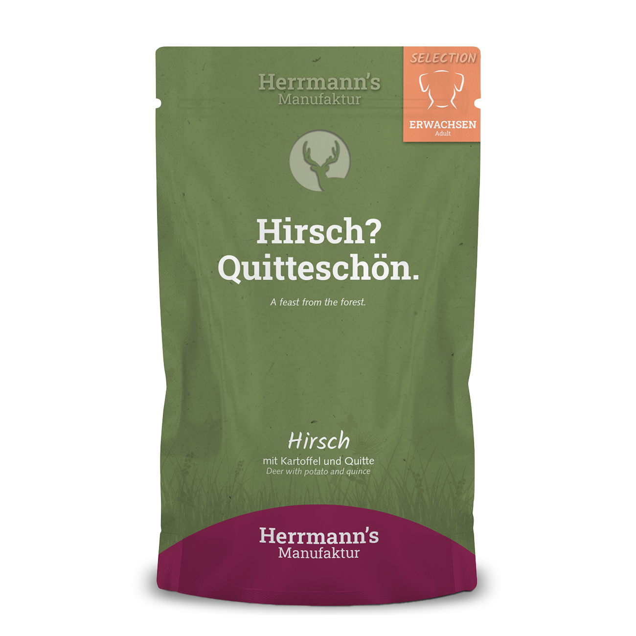 Herrmanns Erwachsen Hirsch | Kartoffel Zucchini und Quitte | Pack-PetsFinest