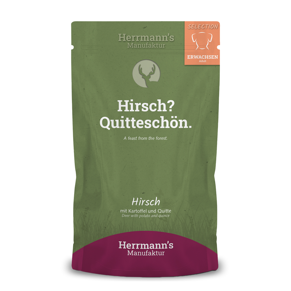 Herrmanns Erwachsen Hirsch | Kartoffel Zucchini und Quitte | Pack-PetsFinest