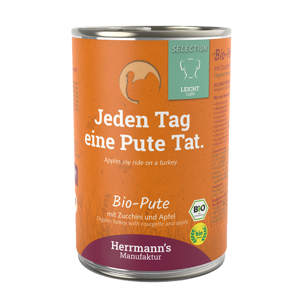 Herrmanns Leicht Bio-Pute | Apfel Zucchini | Dose-PetsFinest