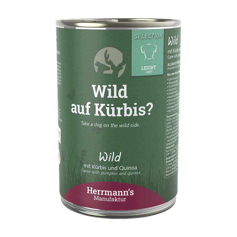 Herrmanns Leicht Wild | Kürbis Quinoa und Cranberry | Dose-PetsFinest
