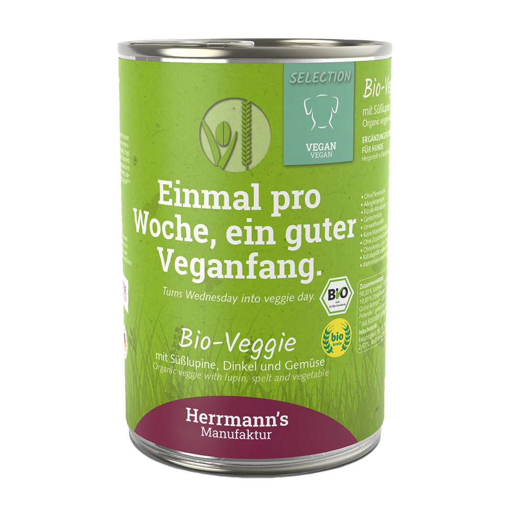 Herrmanns Leicht Vegan Dinkel | Karotten Grüne Bohne und Petersilie | Dose-PetsFinest