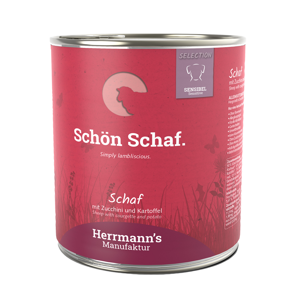 Herrmanns Sensibel Schaf | Zucchini Petersilienwurzel und Kartoffeln | Dose-PetsFinest