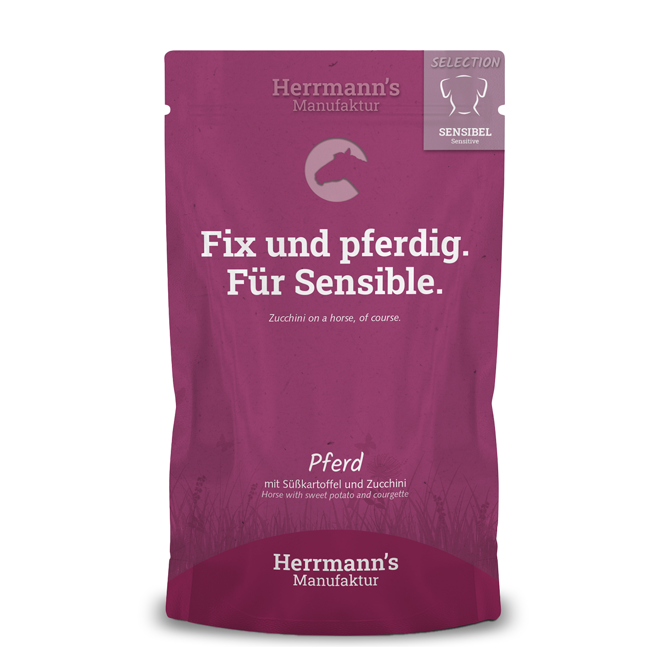 Herrmanns Sensibel Pferd | Süsskartoffel Zucchini und Leinöl | Pack-PetsFinest