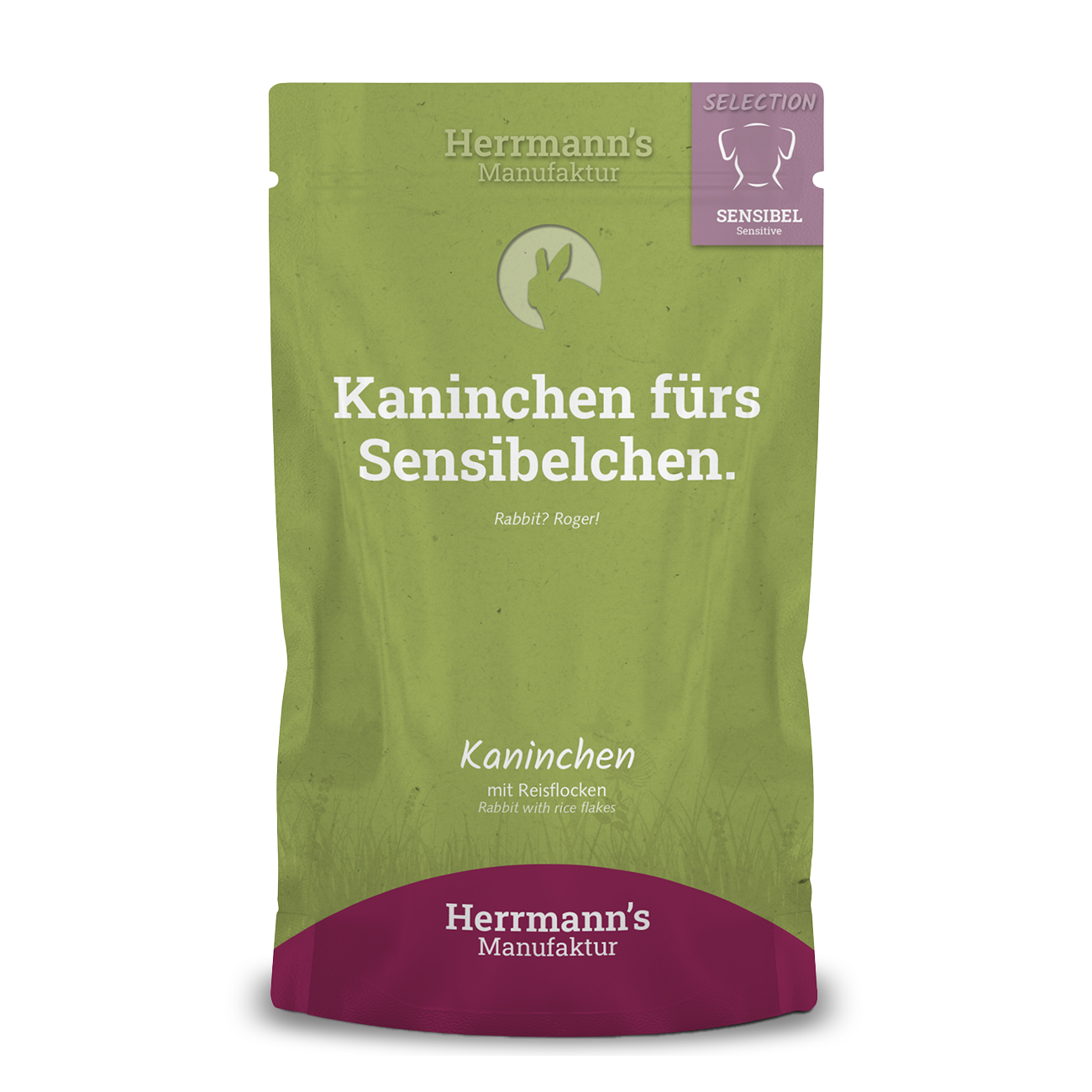 Herrmanns Sensibel Kaninchen | Reisflocken Karotte und Apfel | Pack-PetsFinest