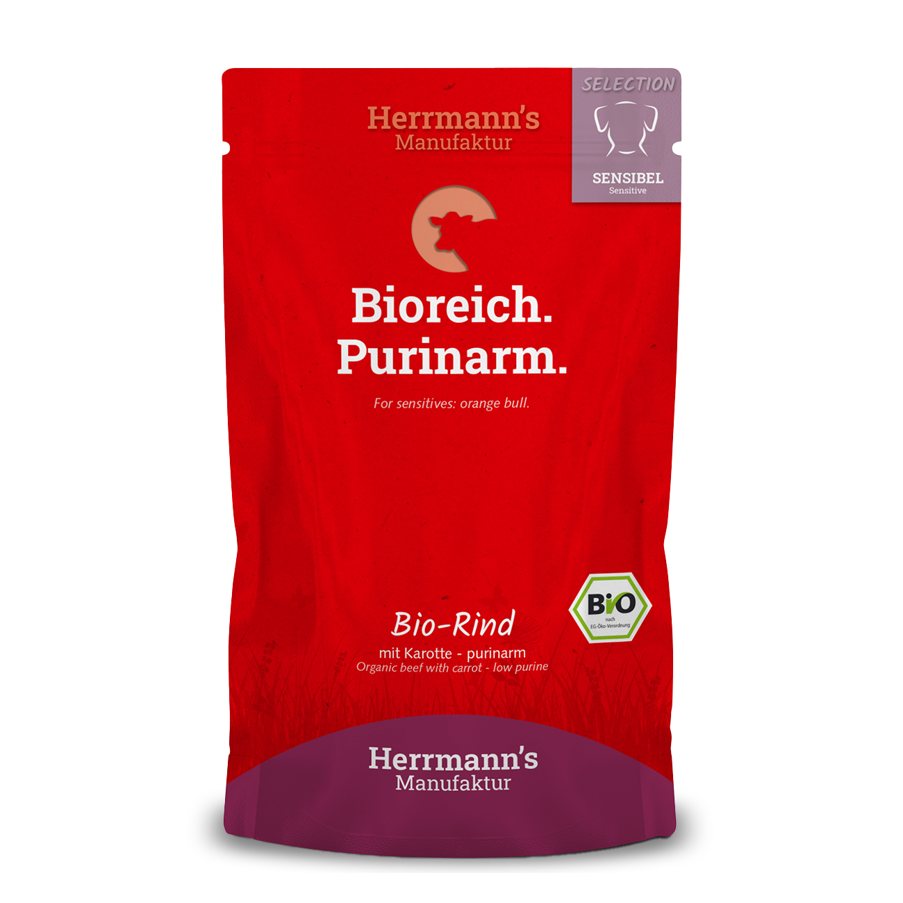 Herrmanns Sensibel Bio-Rind | Karotten - purinarm | Pouch